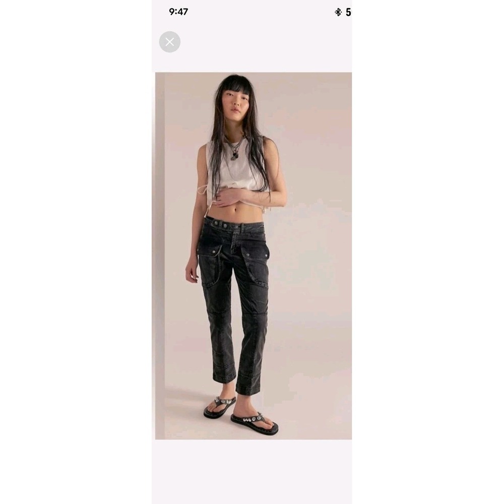 NWT We The Free Hot In It Moto Pants Jeans Size 0 Black 28X26 Baddie